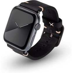 JT Berlin Smartwatch-Armband Watchband Alex Vintage, [Apple Watch Ultra / Series 4-8 Echtleder-Armband] grau|schwarz (180mm – 225mm)