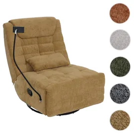 Mendler Relaxsessel HWC-P92 Chenille 82 x 96 x 0 cm Gelb mit Liegeposition