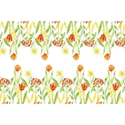 Airlaid Tischläufer Selma Frühling, 40 cm x 24 m , 1 Stück - Mank - Floral Blumen Tulpen