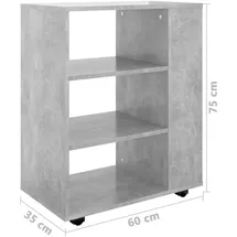 vidaXL Rollschrank Holzwerkstoff 60x35x75 cm grau