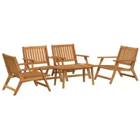 VidaXL Gartenstühle mit Tisch 5-teilig aus massivem Akazienholz