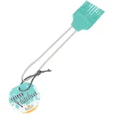 Birkmann, universeller Backpinsel mit Silikonkopf und Griff aus Edelstahl, lebensmittelecht und hitzebeständig bis 230 °C, spülmaschinengeeignet, türkis, 21 x 4 cm