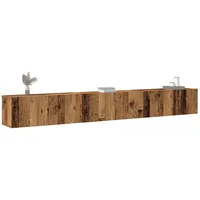 VidaXL 3-tlg. TV-Schrank-Set Wandmontage Altholz-Optik Holzwerkstoff
