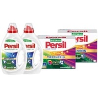 PERSIL-Set Pulver 2x 20 Waschladungen (40WL) Color & Kraft-Gel 2x 20 Waschladungen (40WL) Universal, Waschmittel-Set für reine Wäsche und hygienische Frische für die Maschine