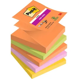 Post-it Post-it® Super Sticky Z-Notes Soulfoul Collection Haftnotizen extrastark farbsortiert, 6 Blöcke