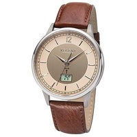 Regent Herren Titan Uhr FR-249 Leder Funkuhr Armband-Uhr Lederband , Datum, NEU