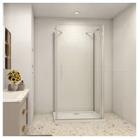 duschspa Komplettdusche 185cm 6mm ESG Duschkabine Schwingtür Pendeltür Drehtür Duschtür, BxT: 90x90 cm, Einscheibensicherheitsgals, Sicherheitsgals, Set, ebenerdiger Einbau möglich 90 cm x 90 cm