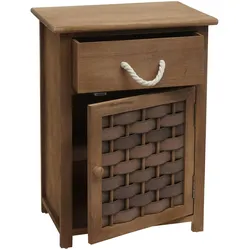Mendler Kommode HWC-K83, Schrank Schubladenschrank, Holz FSC-zertifiziert 55x39,5x28,5cm ~ dunkelbraun, Polyrattan dunkelbraun