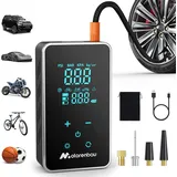 Motorenbau Elektrische Luftpumpe, Akku Fahrradpumpe Kompressor Luftpumpe 150 PSI, Mini Akku Kompressor mit USB/LED, 4 Modi, Akku Luftpumpe Fahrrad für Auto, Motorrad, Fahrrad, Bälle