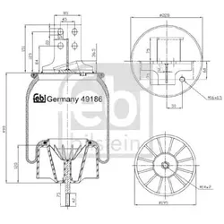 FEBI BILSTEIN Federbalg, Luftfederung IVECO 49186 0041270466,041225901,041270466 41225901,41270466,0041225901
