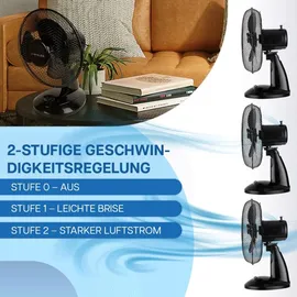 u-smiler 28 cm Tischventilator Schwarz