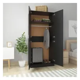 vidaXL Drehtürenschrank 90 x 200 x 52 cm schwarz