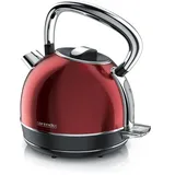 Arendo Wasserkocher mit Temperatureinstellung, 1,7 l, 2200 W, Edelstahl Retro Style Vintage, Überhitzung & Trockenkochschutz, schwarz