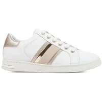GEOX D Jaysen E Sneaker, White/LT Gold, 38 EU