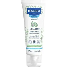 Mustela Hydra Bebe Gesichtscreme – tägliche Baby-Feuchtigkeitspflege mit Avocado, Jojobaöl und Sheabutter – 40 ml