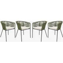 sweeek Santos Gartensessel 59 x 79 x 79 cm khaki/beige 4 St.
