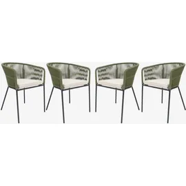 sweeek Santos Gartensessel 59 x 79 x 79 cm khaki/beige 4 St.