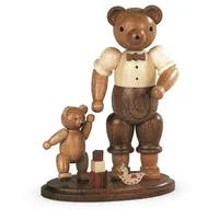 Müller GmbH Müller Erzgebirge Bärenvater mit spielendem Kind natur
