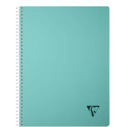 Clairefontaine 5x Linicolor ESSENCE, Spiralbuch A4, 90 Blatt kariert 90g, Doppelspiralbindung, Einband aus gerilltem PP - Blaue Lagune 327120C