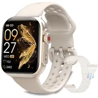 Fanttik Smartwatch Damen Herren mit 1000mAh Akku, Smartwatch (4.65 cm/1,83 Zoll) Fitness Tracker Uhr für Damen Herren 30 Tage Ultralange Standby, 24H Telefonfunktion/Herzfrequenz/SpO2/Schlaf,100+Sportmodi Android iOS silberfarben