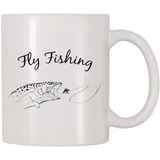 Kaffeetasse Fliegenfischen Fototasse Retrohochwertige Becher Unisize Geschenk Tasse Für Arbeit, Büro, Chef, 330ml