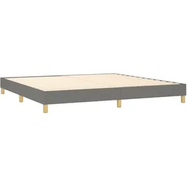 vidaXL Boxspringbett mit Matratze & LED Dunkelgrau 200x200 cm Stoff