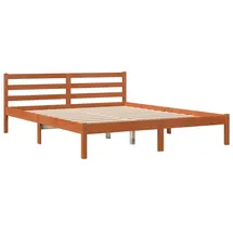 vidaXL Massivholzbett 160 x 200 cm Wachsbraun