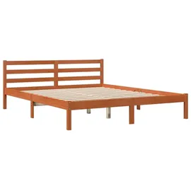 vidaXL Massivholzbett 160 x 200 cm Wachsbraun
