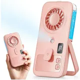 Mrilary Mini USB-Ventilator Mini-Handvernebler-Ventilator, mit kalter Luft,wiederaufladbare, für Büro, Schlafzimmer, Kreuzfahrt und Outdoor-Einsatz rosa