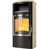 Kaminofen HARK 44 GT ECOplus 5 kW - Ofenkacheln: Quarz-Weiß - Korpus: graphit/verchr.