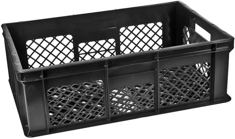 Gläsertransportkiste schwarz Gitter - 184mm