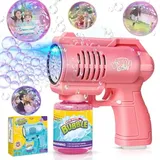 Panacare Seifenblasenpistolen, Seifenblasenmaschine Gun Kinder 4000+ Blasen/Minute mit 130ML Seifenblasenlösung, Blasenspielzeug Geschenk für Kinder/Geburtstag/Party, Bubble Gun