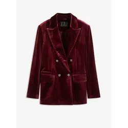 bonprix Blazer aus softem Samt, rot, 46, Samt