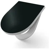 DEQORI WC-Sitz 'Unifarben - Schwarz', WC Toilettensitz bedruckt Klobrille Toilettendeckel Motiv WC-Brille schwarz