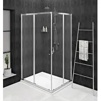 Gelco Komplettdusche Rechteckige Duschkabine 1200x800 mm, L/R Variante, Eckeinstieg, BxT: 120x80 cm, Gelco-GS2112-05-SET