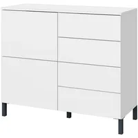Borchardt Möbel Kommode, Drucköffner (Push-To-Open), höhenverstellbare Einlegeböden weiß