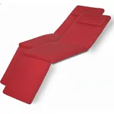 2er Set Luxus Deckchair Auflage Loftlux Dc, 175x45x5cm, Rot