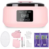 Boadw Paraffinbad für Hände und Füße, 3400ml Paraffin Wachsbad Paraffinbad Set für Trockene, Raue Hau,Tolles Spa-Geschenk mit 900g Paraffinwachs und Zubehör, Rosa