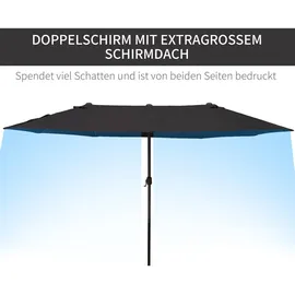 Outsunny Marktschirm 460 x 270 cm schwarz
