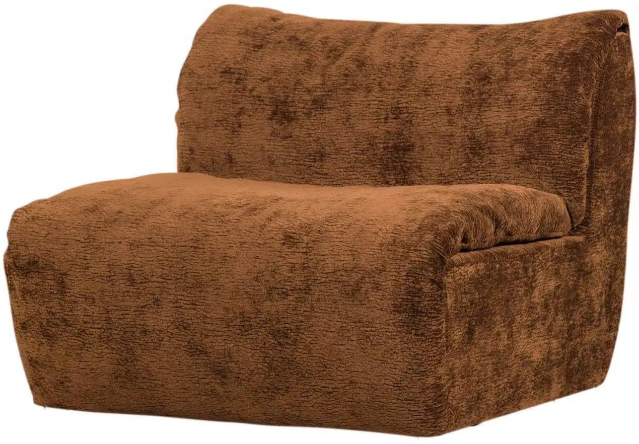 Sessel Baggy 3D-Chenille-Stoff, modern gepolstert, mittelbraun, luxuriöser Komfort für Dein Zuhause