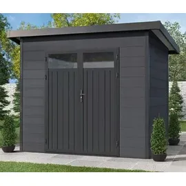 finnhaus wolff wpc Gerätehaus Vitale 2420 19 Anthrazit/Hellgrau