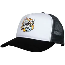 Santa Cruz Flaming Dice Dot Meshback Kappe weiß One Size