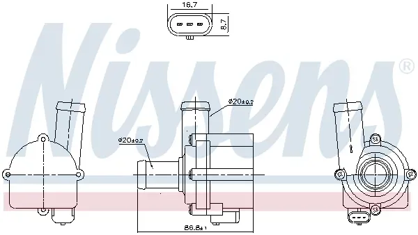 NISSENS Zusatzwasserpumpe, Ladeluftkühler 832121 für Bentley Audi Porsche