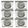 Trango 6er Set LED Einbauleuchte eckig Aluminium Glas