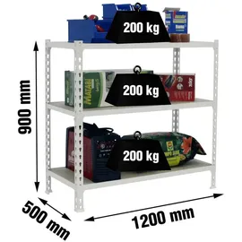 Proregal Fachboden Stahl 50 x 120 cm Weiß