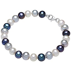 Valero Pearls Perlen-Armband Sterling Silber Süßwasser-Zuchtperle in Grey Damen 