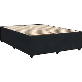 vidaXL Boxspringbett mit Matratze Schwarz 140x200 cm Samt