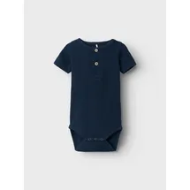 NAME IT Kurzarmbody NBMKAB SS BODY NOOS Baumwollmischung, Kurzarm, Knopf-Details blau 50