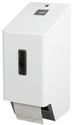 SanTRAL® Plus TTU 2 Toilettenpapierspender, Edelstahl, Manueller robuster Doppel Toilettenrollenspender , Farbe: verkehrsweiß, P