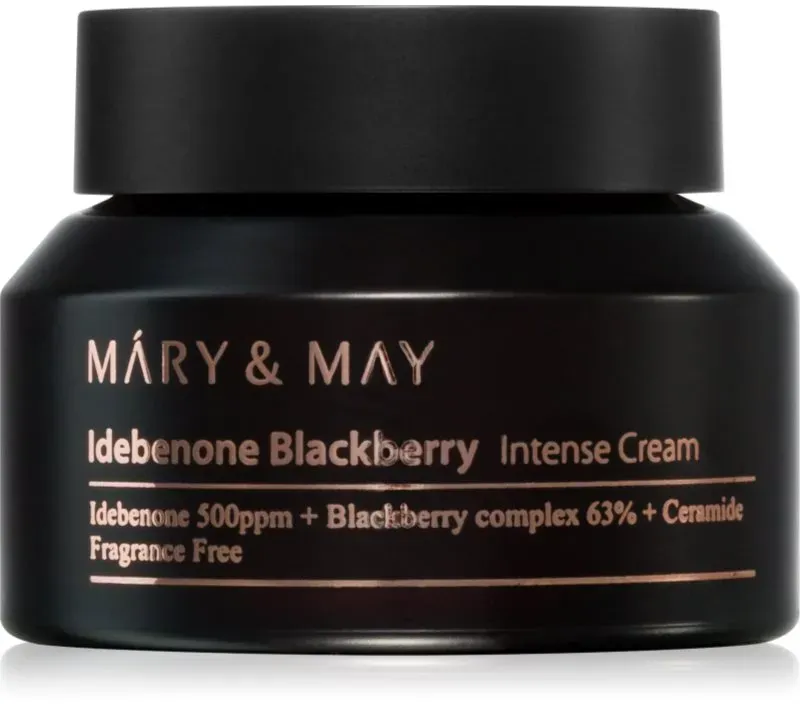 Mary&May Idebenone + Blackberry Complex Intensive Total Care Cream feuchtigkeitsspendende Creme für strahlenden Glanz mit Antifalten-Effekt 70 g